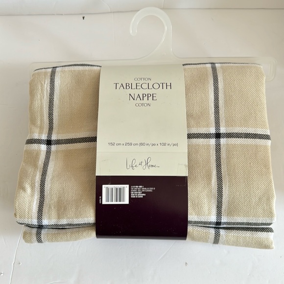 Cotton tablecloth Life At Home 60” x 102” - Picture 1 of 5